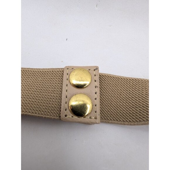 Waist Belt Women's M/L Metal Gold Rhinestone Elastic Snap Closure Tan Y2K glam - Picture 13 of 13